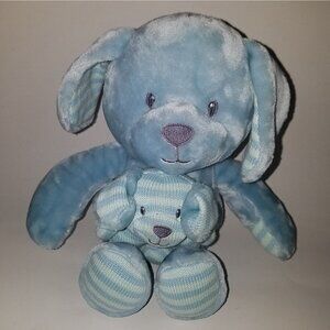 NWOT Little Miracles Blue Puppy Dog Plush Rattle Stuffed Animal Baby Toy Set Lot
